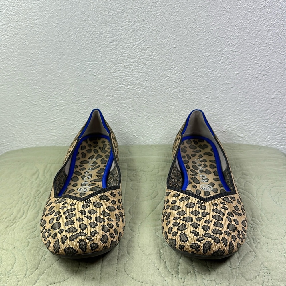 Rothy's The Flat Spotted Leopard Womens 10 Shoes Tan Brown